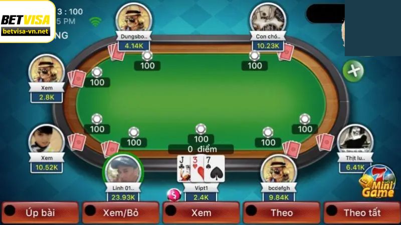 Game Liêng Betvisa - Trải Nghiệm Trò Chơi Đánh Bài Cực Chất 3 Hành động người chơi trong game Liêng